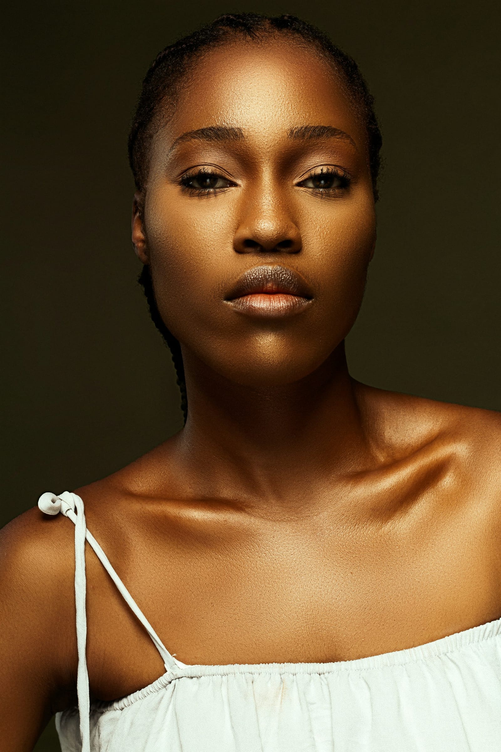 Portrait with luminous, healthy skin
